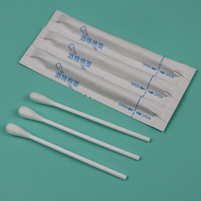 مقبض بلاستيكي مبلل مسبق Qtips الطبي قطن بود Swab مطبق مع الكحول