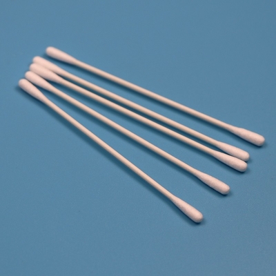 عصا ورقية صديقة للبيئة 3.2 ملم صغيرة مستديرة Qtips غرفة نظيفة غطاء قطني مع رؤوس مزدوجة