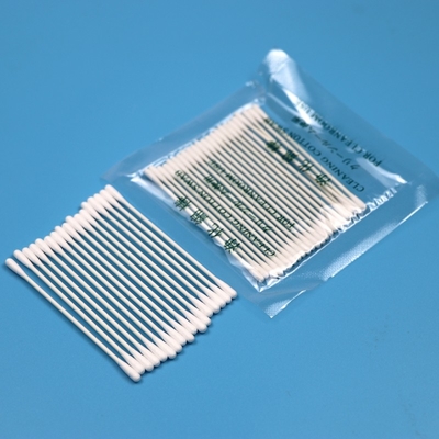 عصا ورقية صديقة للبيئة 3.2 ملم صغيرة مستديرة Qtips غرفة نظيفة غطاء قطني مع رؤوس مزدوجة
