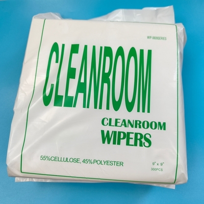 مناديل تنظيف غرف الأبحاث المصنوعة من البوليستر الخالي من النسالة بوزن 56 جرامًا، مقاومة للتآكل، ورق تنظيف 9 بوصات