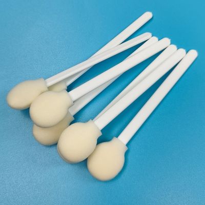 Disposable White PP Stick Circular Sponge Stick Medical Round Foam Swab Applicator with Total Length 108mm