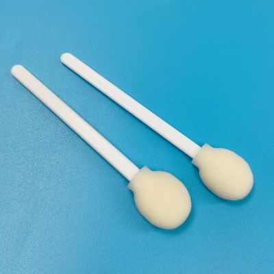 Disposable White PP Stick Circular Sponge Stick Medical Round Foam Swab Applicator with Total Length 108mm