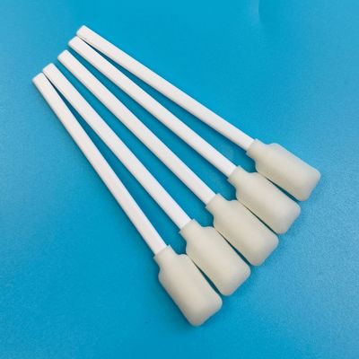 Disposable White PP Stick Rectangular Sponge Stick 1ml Foam Tip Swab Applicator with Total Length 105mm