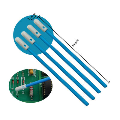 742 مقبض أزرق خالي من الوبر 3.6 مللي متر مسحة إسفنجية دقيقة إلكترونيات تنظيف رغوة طرف مسحة تفصيلية لغرف الأبحاث