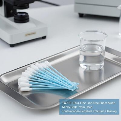 TX710 Ultra-Fine Lint-Free Foam Swab: Micro-Scale 7mm Head for Contamination-Sensitive Precision Cleaning