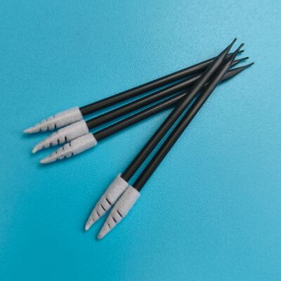 751 Lint Free Black Handle Spiral Pointed Car Cleaning Detailing Swab Foam Tip Cleanroom Swab لتنظيف سماعات الرأس