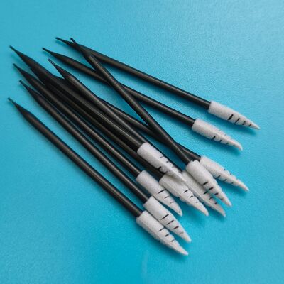 751 Lint Free Black Handle Spiral Pointed Car Cleaning Detailing Swab Foam Tip Cleanroom Swab لتنظيف سماعات الرأس