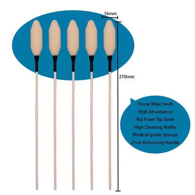 21 سنتيمتر المتاح طويل PP عصا التنظيف الطبي الإسفنج مسحة رغوة تلميح Trocar مسحة مسحة للمستشفى