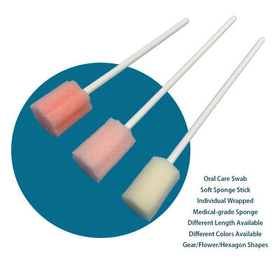 Individual Wrapped PP Stick Foam Tip Mouth Cleaning Swab Medical-grade Sponge Oral Care Swab Hygiene Foam Swab