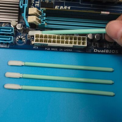 TX709 الأخضر PP عصا الدقة تنظيف الإسفنج مسحة غرف الأبحاث رغوة تلميح تفصيل مسحة تنظيف الالكترونيات مسحة