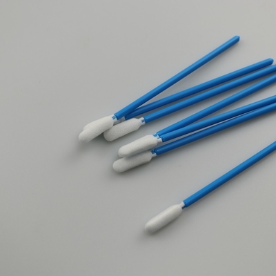 93mm خالي من الوبر الصناعية تنظيف مسحات العصي مقبض أزرق