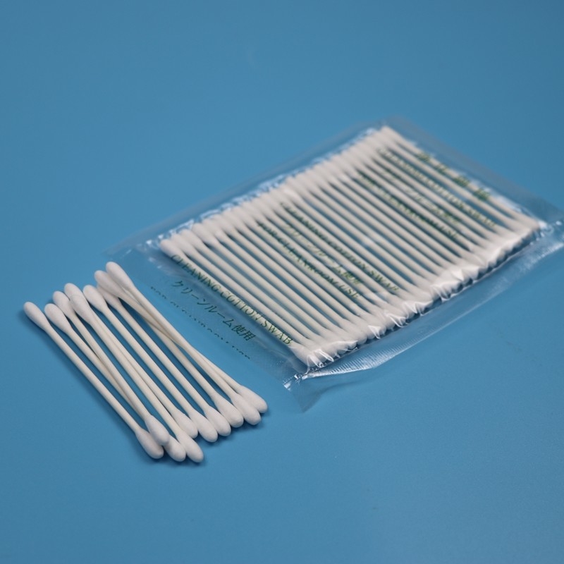 CA-002 الصديقة للبيئة Qtips مزدوجة النهاية التنظيف الصناعي قطن الكبد غرف نظيفة قطن سواب