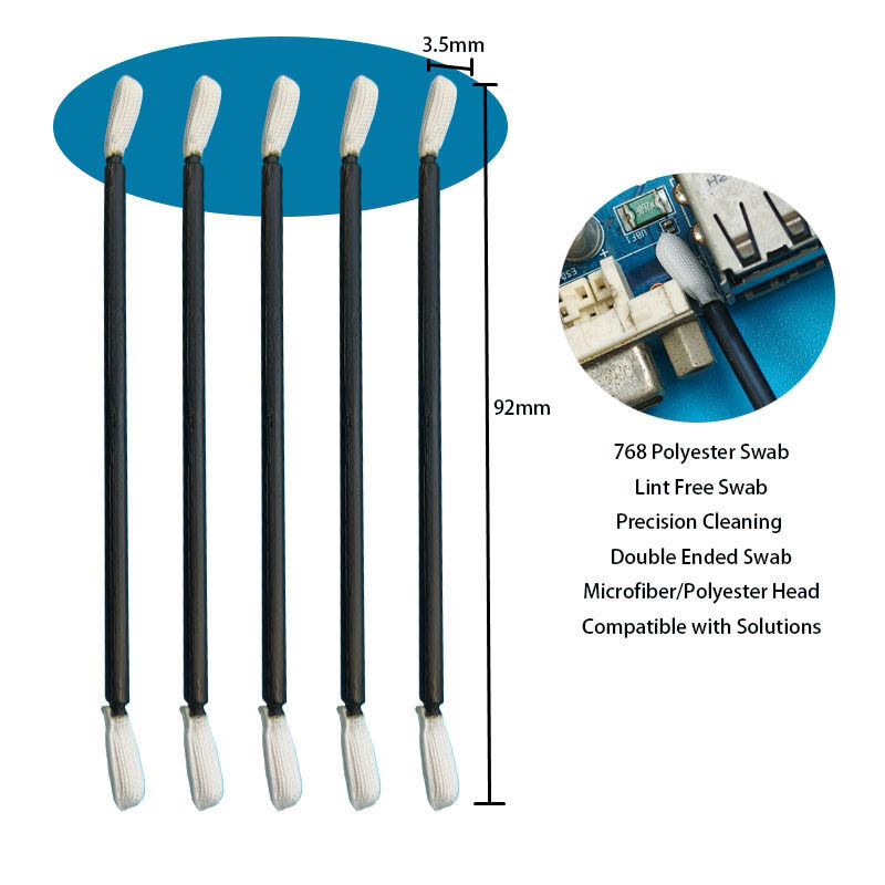 768 خالية من القشرة المقبض الأسود الرأس الملتوية بوليستر غسول التنظيف الدقيق غسول تفصيلي للغرفة النظيفة